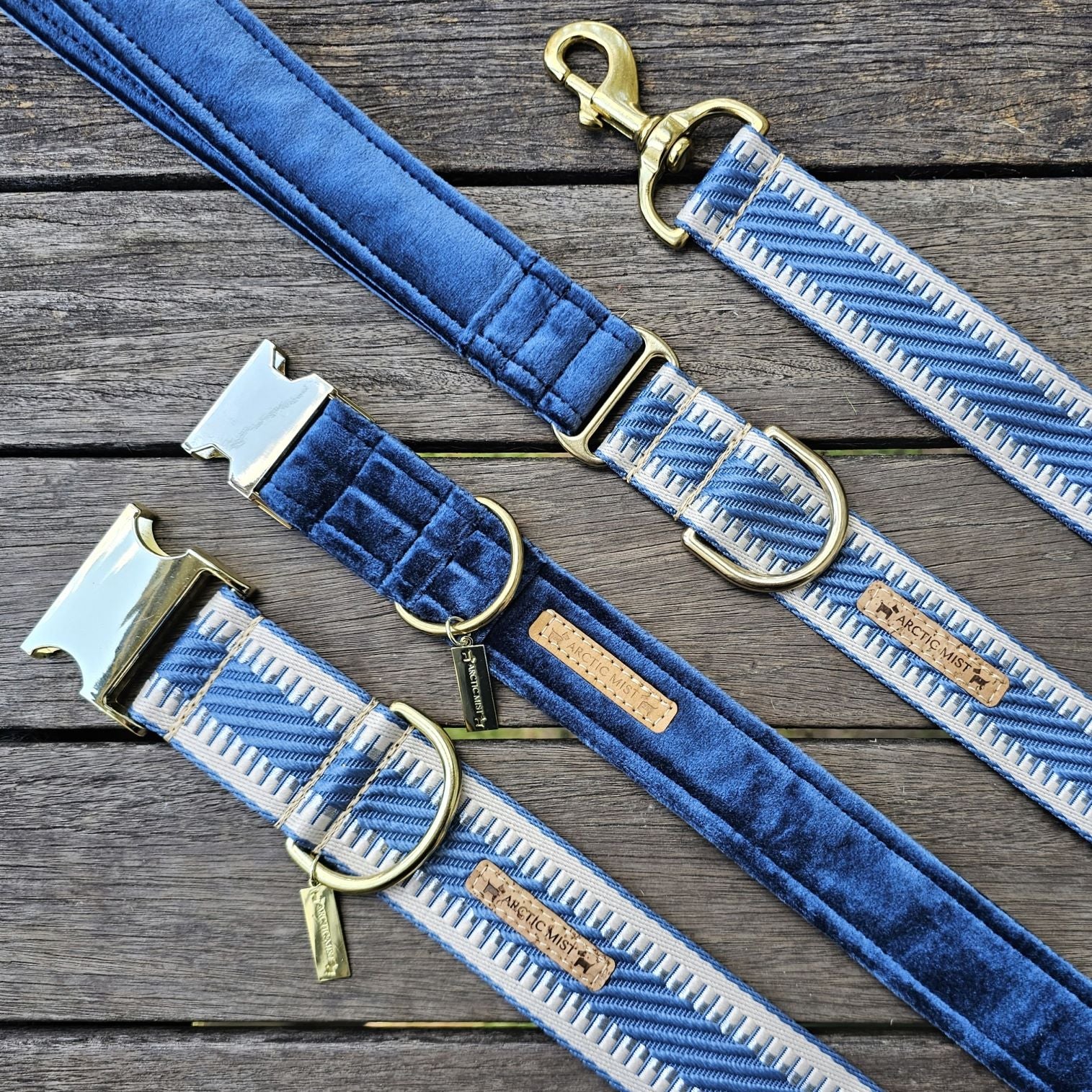 Blue Luxury Velvet diciottomila Martingale Collar