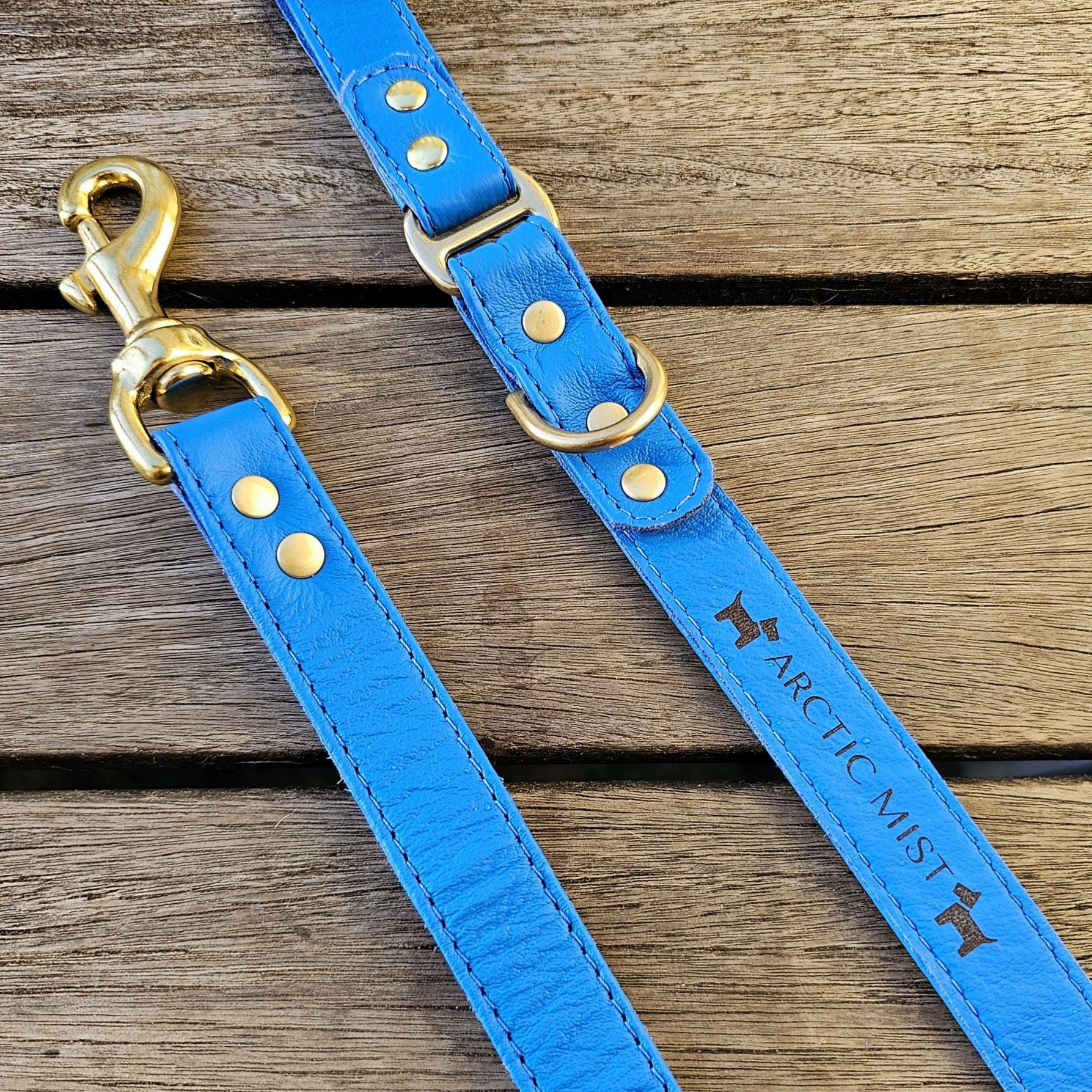 Luxury Leather Leads – Arctic Mist