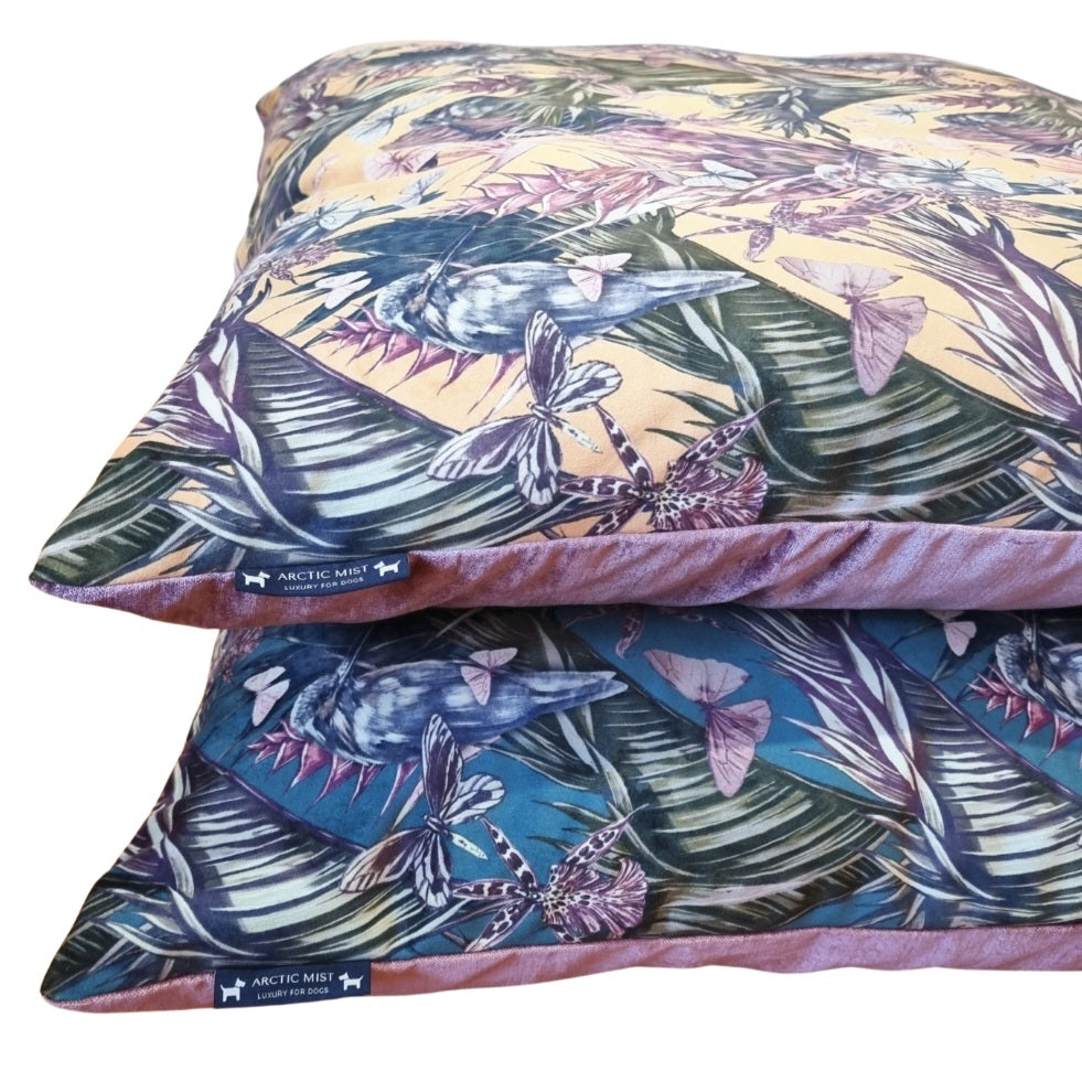 Tropical Lilac Velvet Bed- Medium