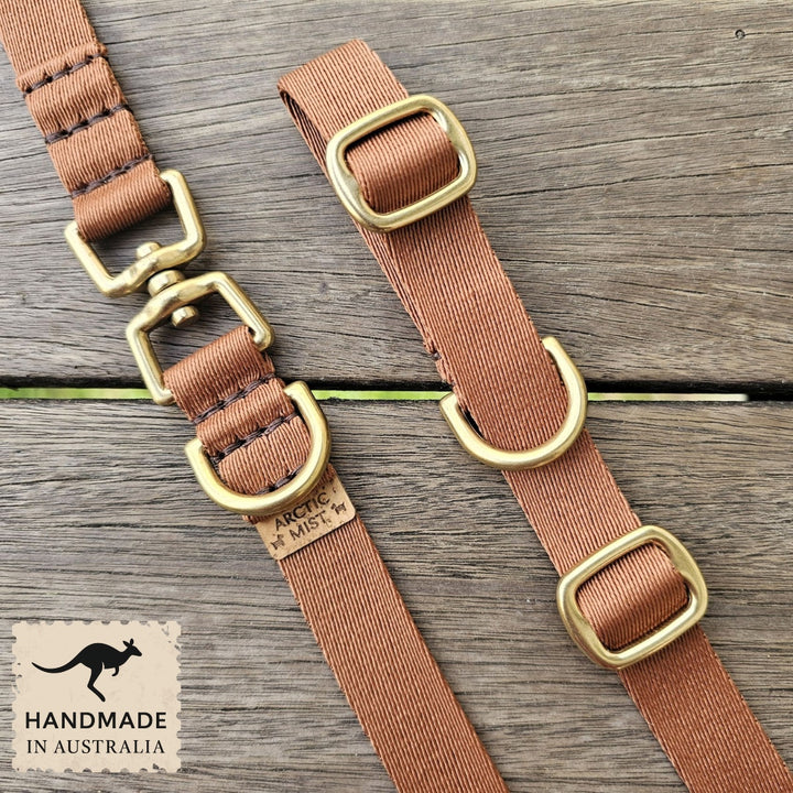 mocha mousse chocolate brown dog training head halter slip lead