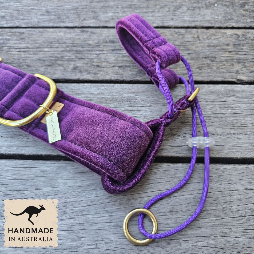 Midnight Plum Luxury Velvet Head Halter Attachment