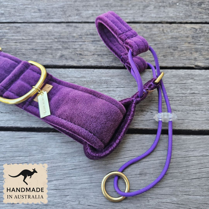 Midnight Plum Luxury Velvet Head Halter Attachment