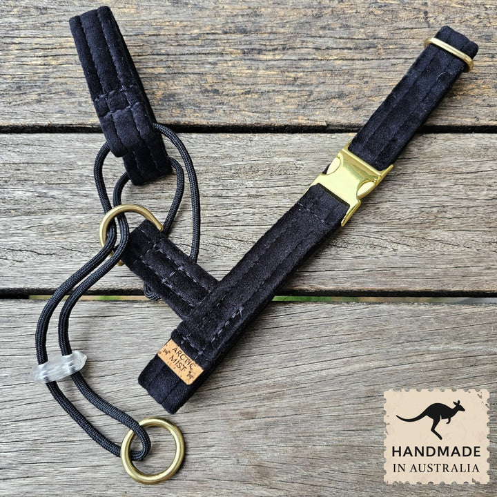 Black Luxury Velvet Complete Training Halter