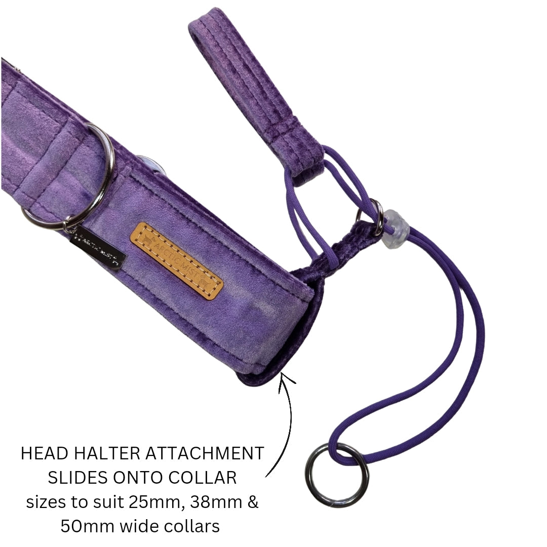 African Violet (Purple) Luxury Velvet Head Halter Attachment