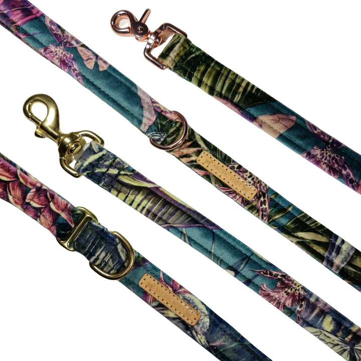 Tropical Teal Printed Velvet Lead