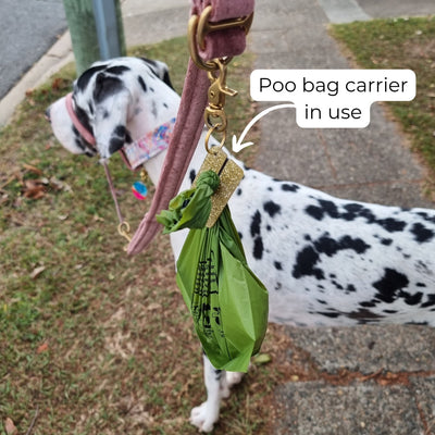 Black Glitter Poo Bag Carrier & Swivel Hook