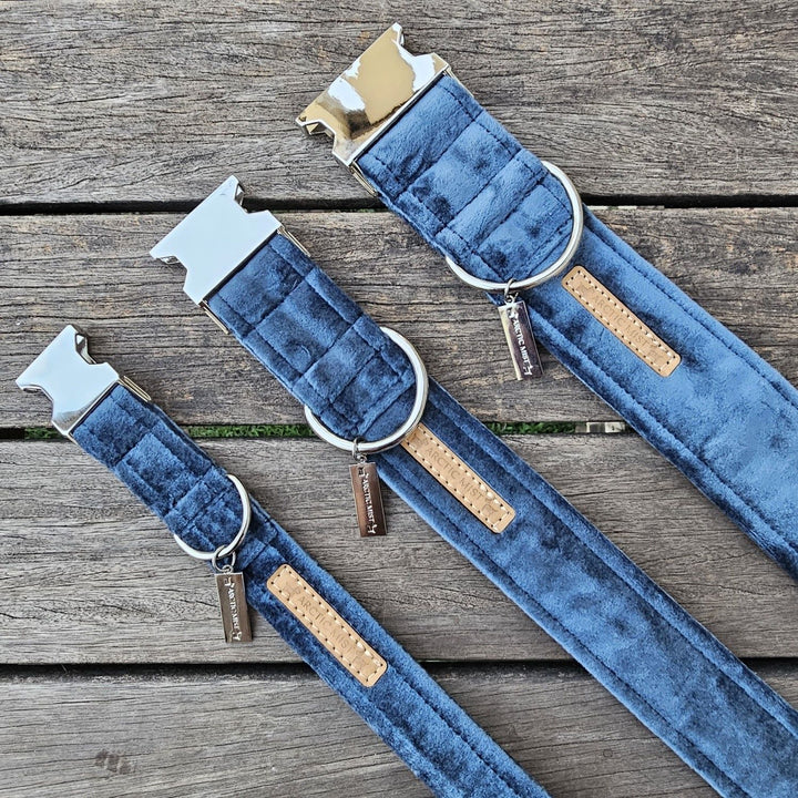 Blue Luxury Velvet Buckle Collar (samples)