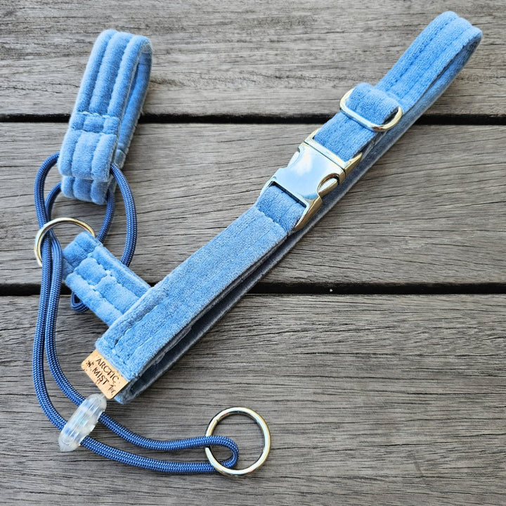 Storm Blue Luxury Velvet Complete Training Halter