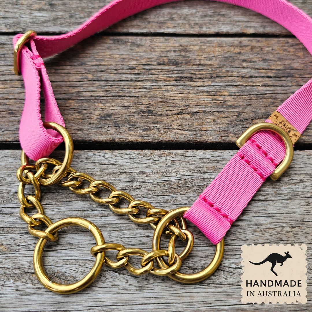 Berry Pink Adventure Chain Martingale Collar