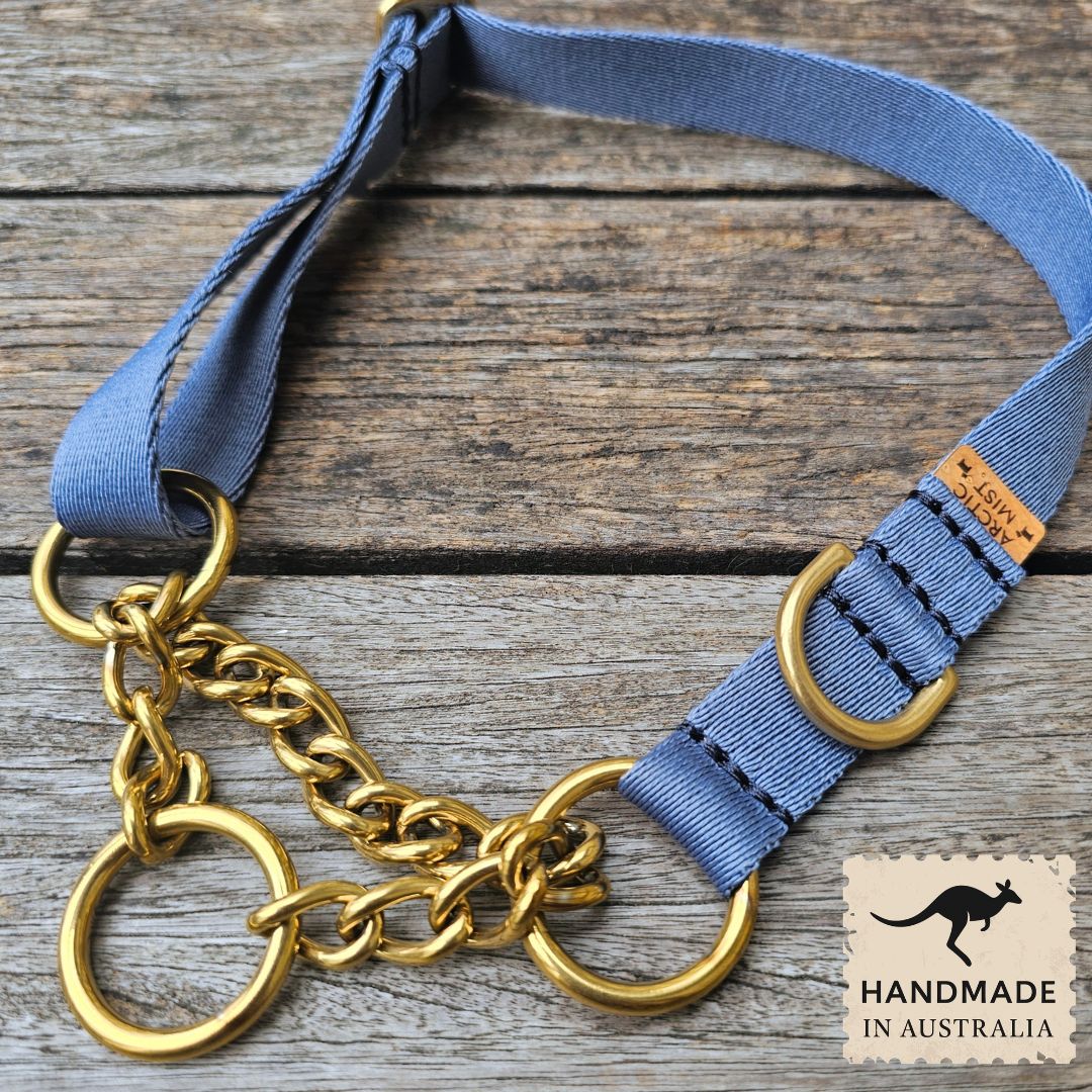 Storm Blue Adventure Chain Martingale Collar