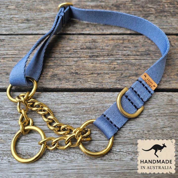 Storm Blue Adventure Chain Martingale Collar