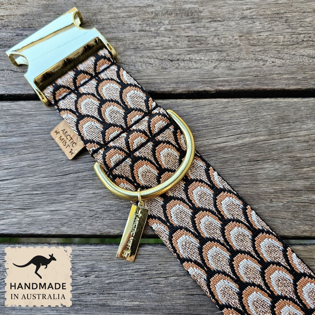 mocha mousse chocolate brown dog buckle wide collar