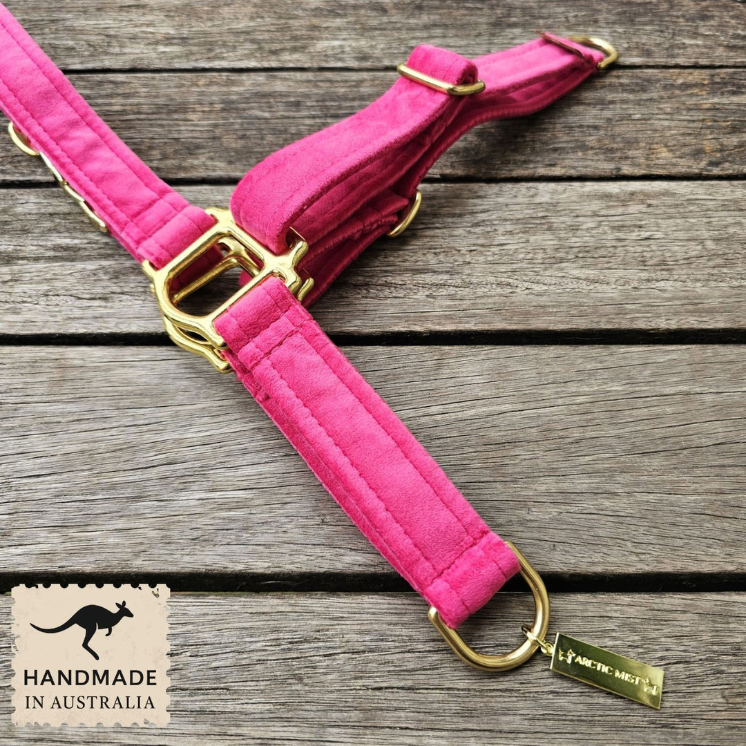 Hot Pink Luxury Velvet Harness