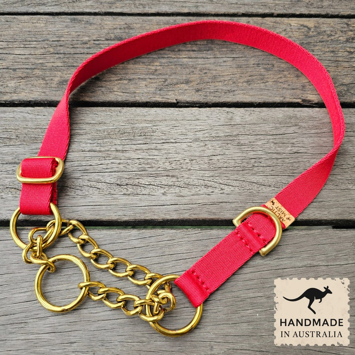 Red Adventure Chain Martingale Collar