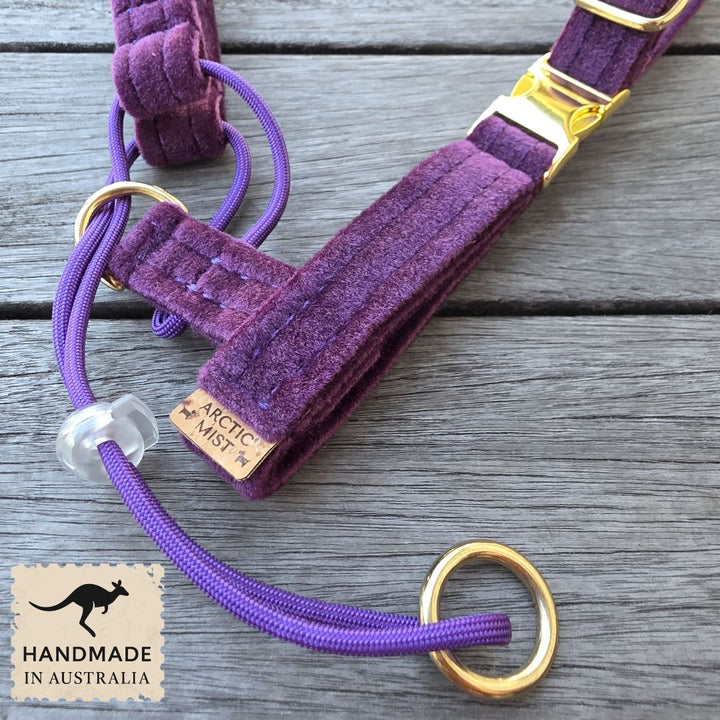 Midnight Plum Luxury Velvet Complete Training Halter
