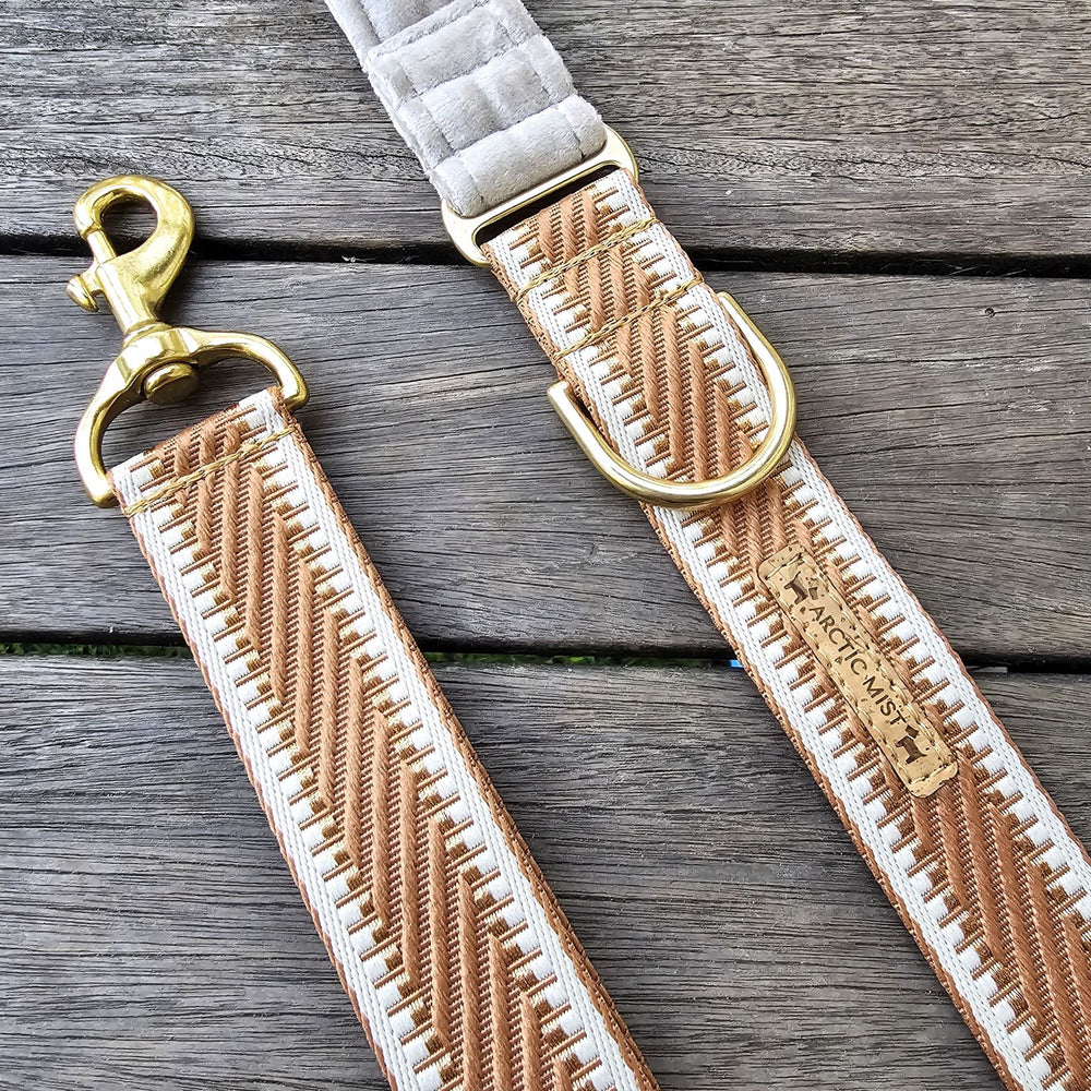 Caramel Latte St Tropez Statement dog lead polyester webbing