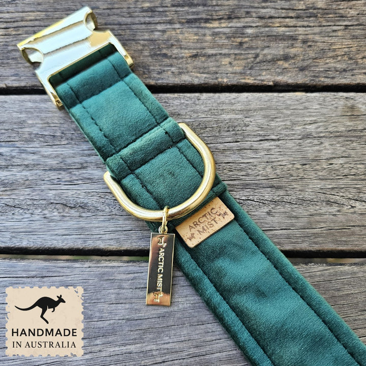 Forest Green Luxury Velvet Buckle Collar