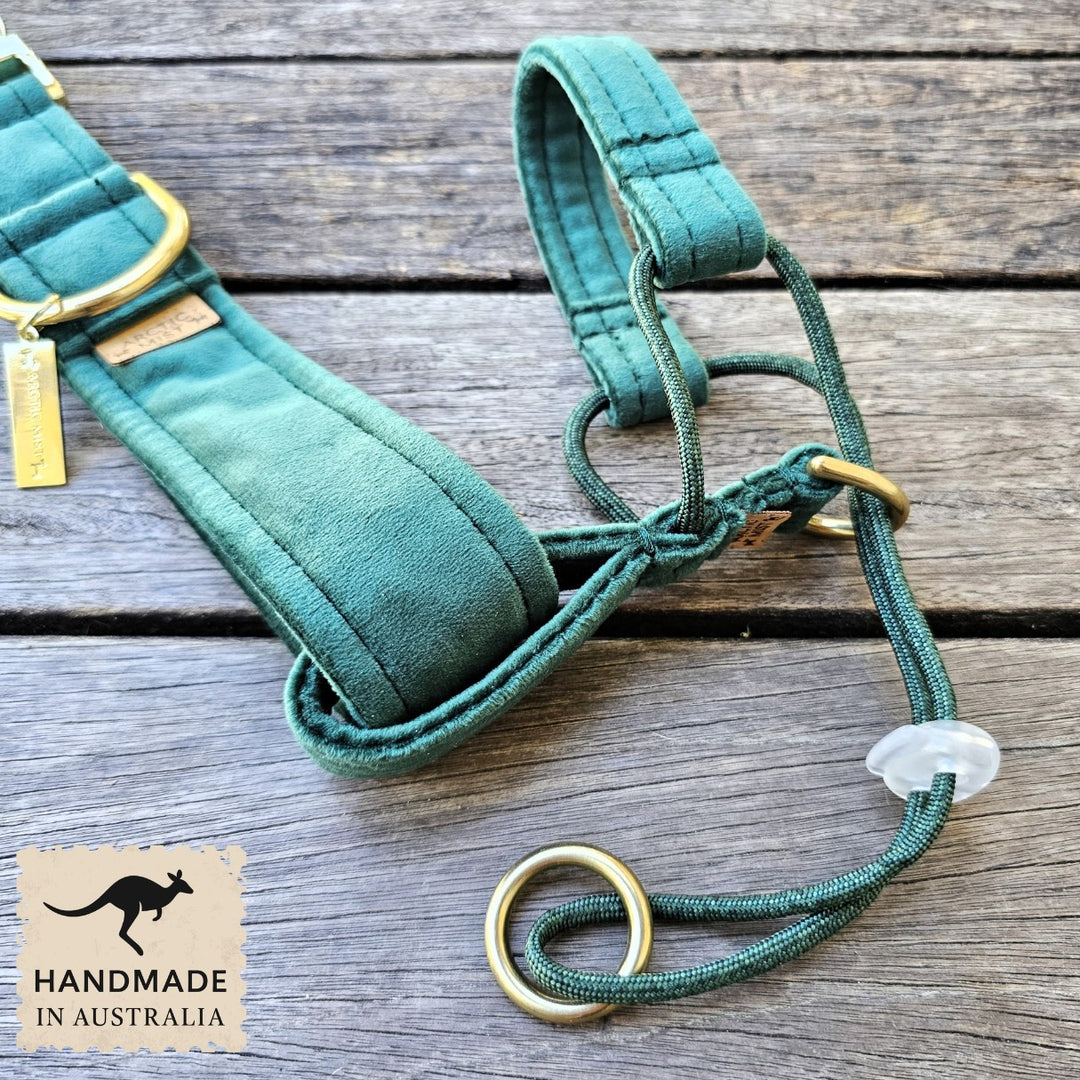 Forest Green Luxury Velvet Head Halter Attachment
