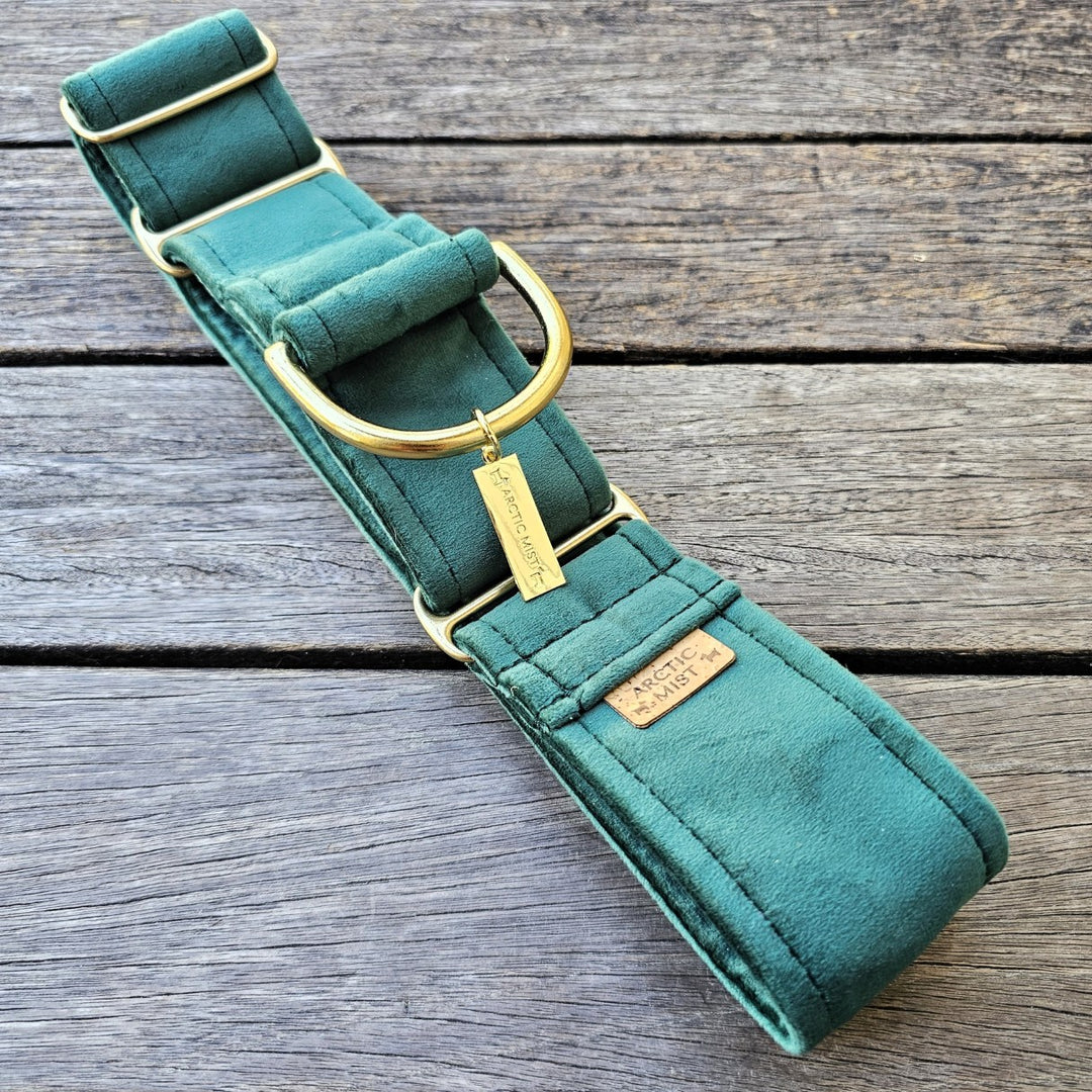 Forest Green Luxury Velvet Martingale Collar