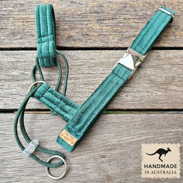 Forest Green Luxury Velvet Complete Training Halter