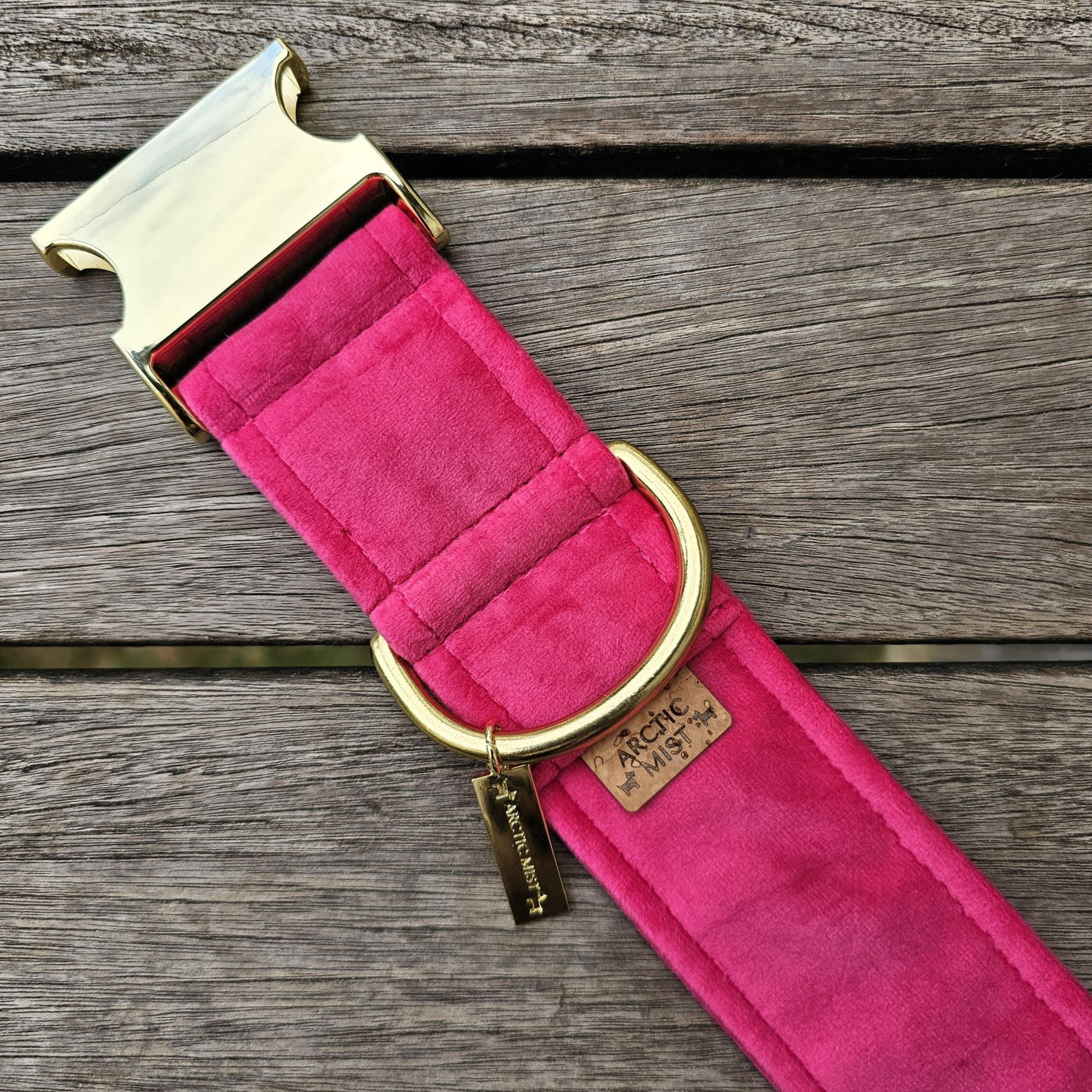 Hot Pink Luxury Velvet Buckle Collar