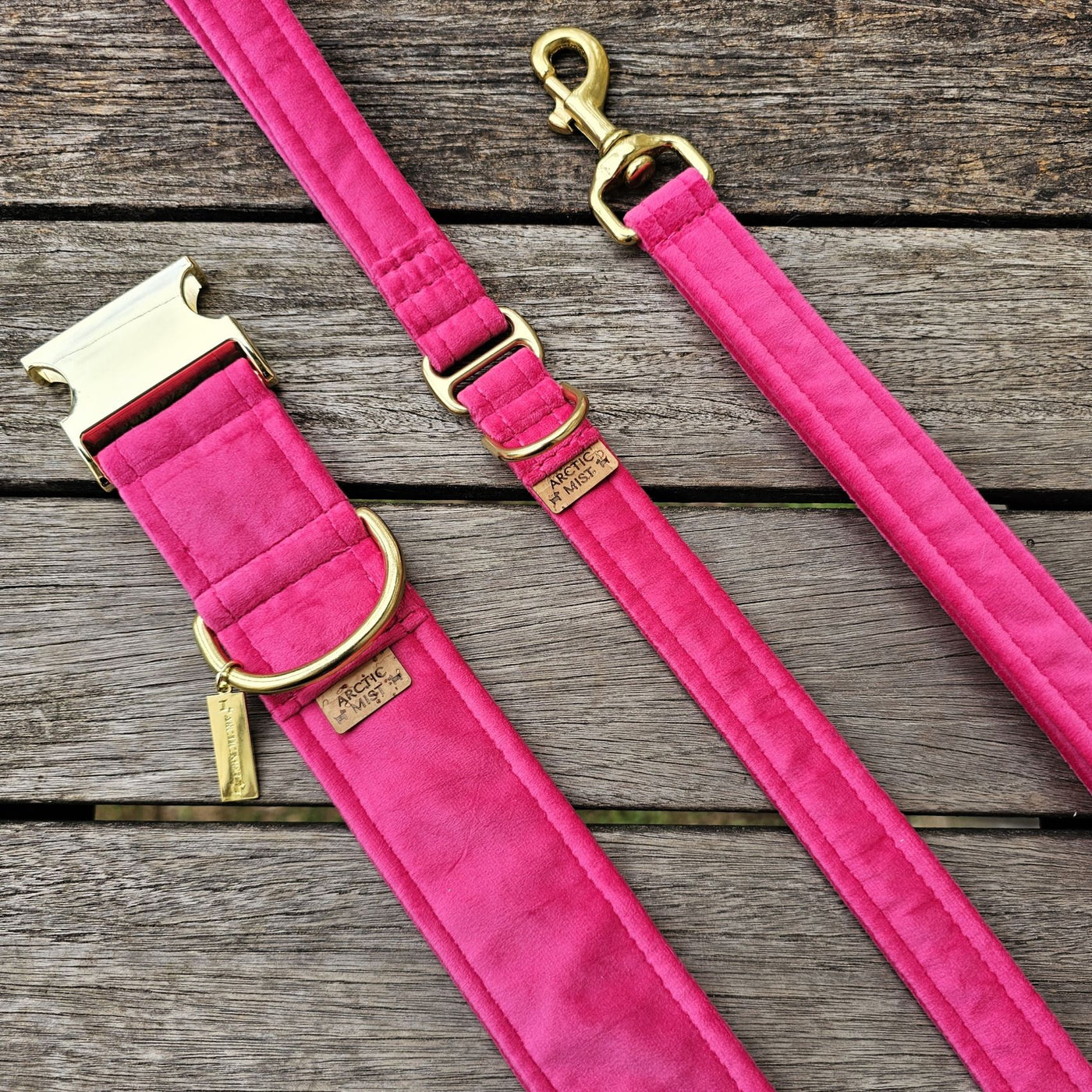 Hot Pink Luxury Velvet Buckle Collar