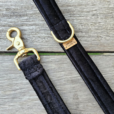 black velvet luxury dog lead leash hands free leash