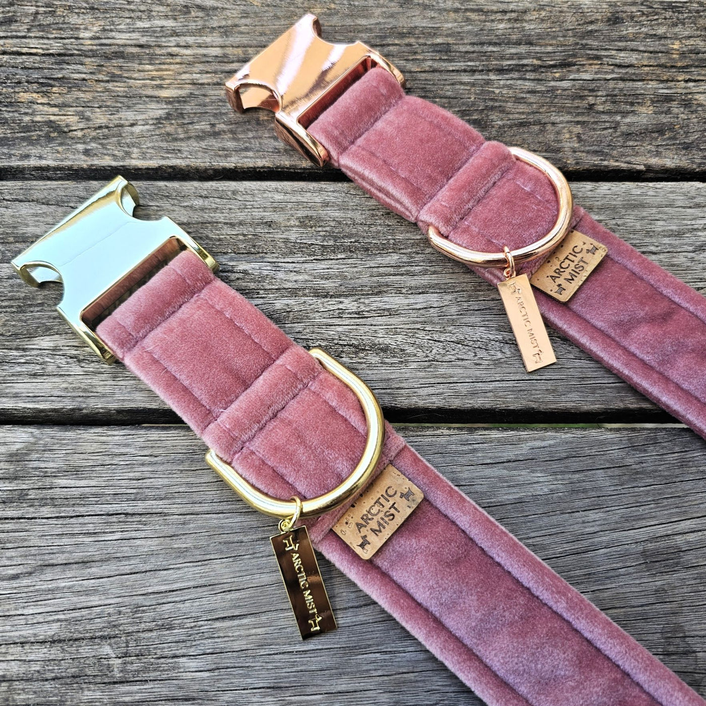 blush pink luxury velvet buckle dog collar 