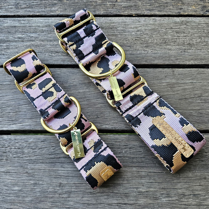 Blush Leopard Martingale Collar
