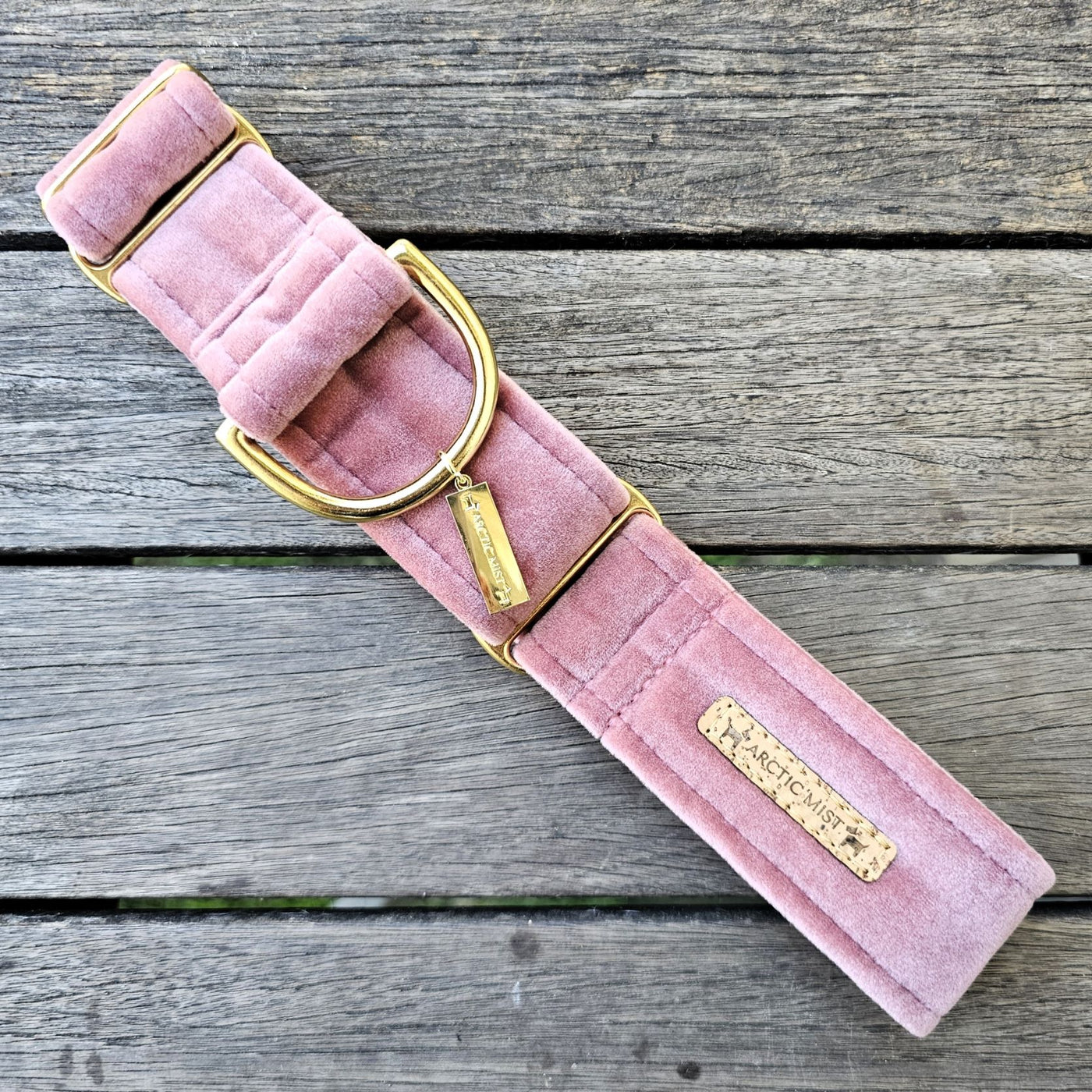 blush pink luxury velvet dog martingale collar slip collar