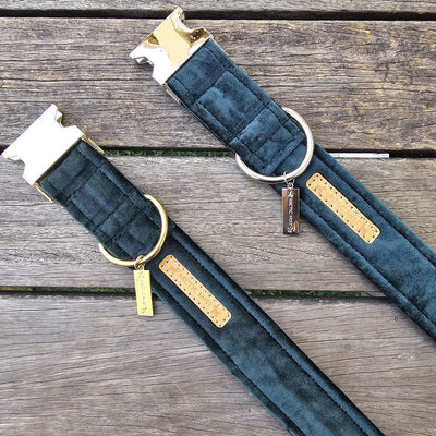 Green Luxury Velvet Buckle Collar