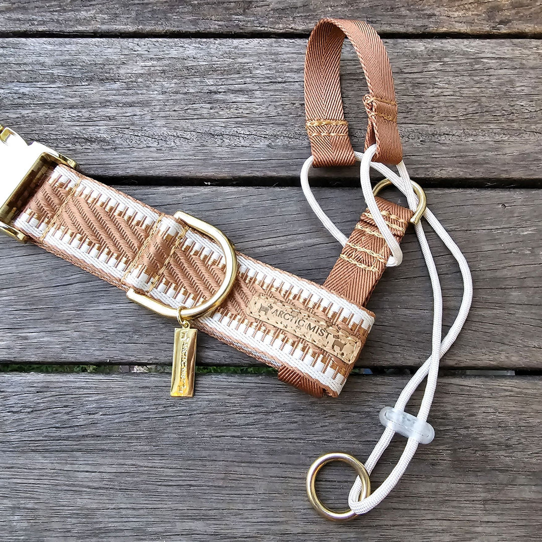 caramel latte adventure dog head halter attachment nylon webbing halti