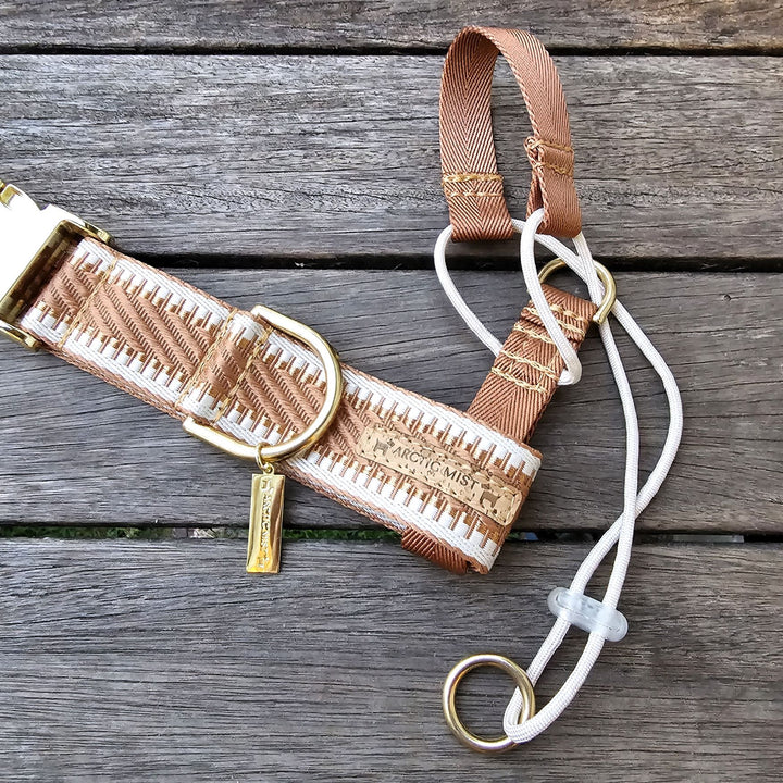 caramel latte adventure dog head halter attachment nylon webbing halti