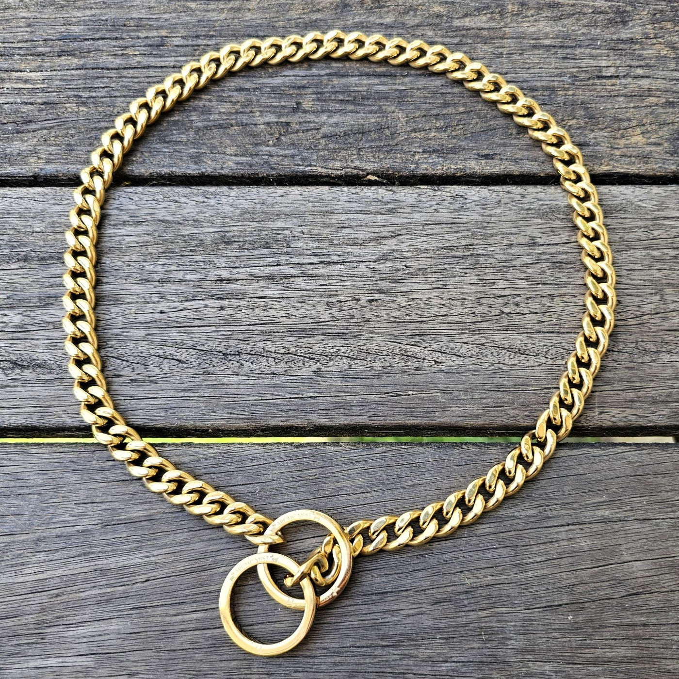 check chain dog chain slip collar gold stainless steel