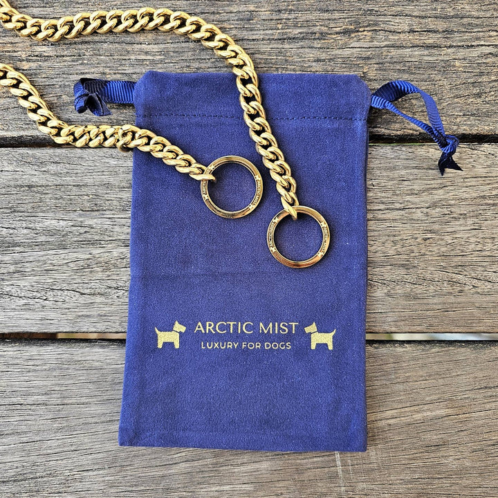 check chain dog chain slip collar gold stainless steel