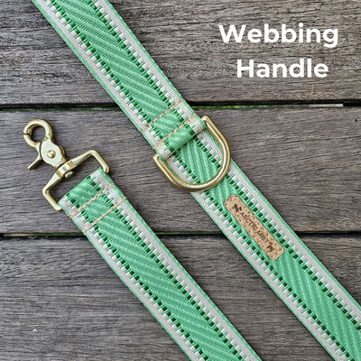 luxury emerald green webbing dog collar lead brass