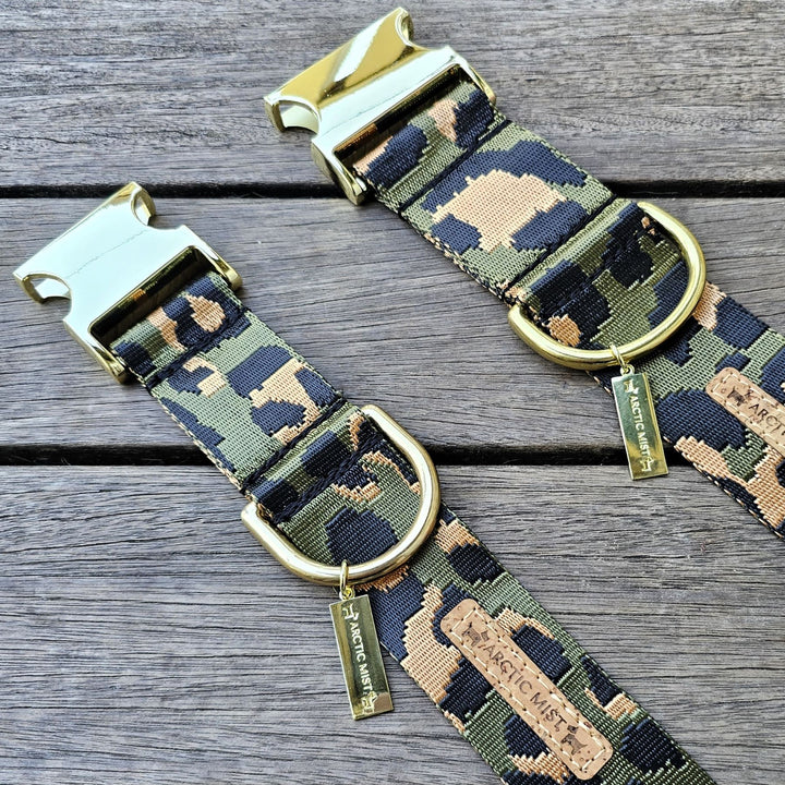 Khaki Leopard Buckle Collar