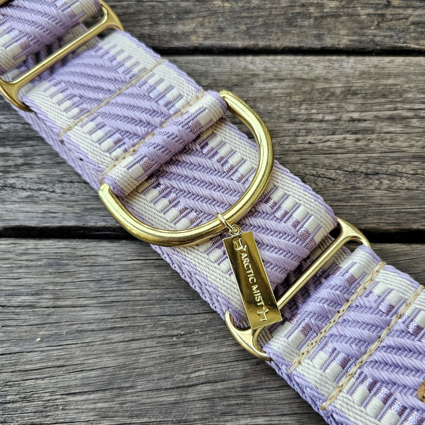 luxury lavender webbing dog  martingale limited slip collar brass 