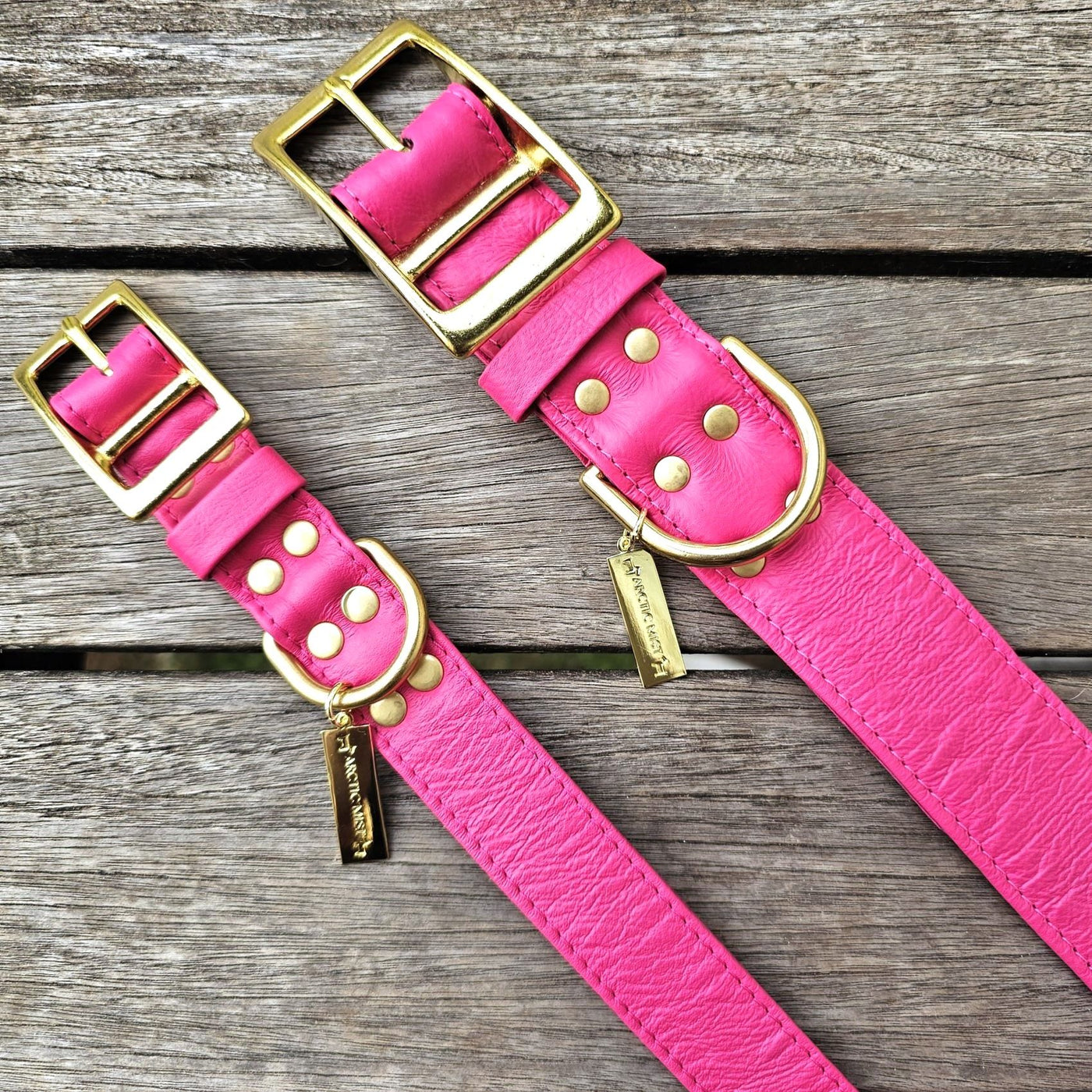 Hot Pink Luxury Kangaroo Leather Buckle Collar