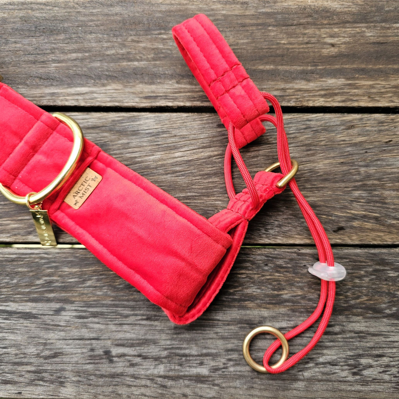 luxury red velvet dog buckle collar head halter halti