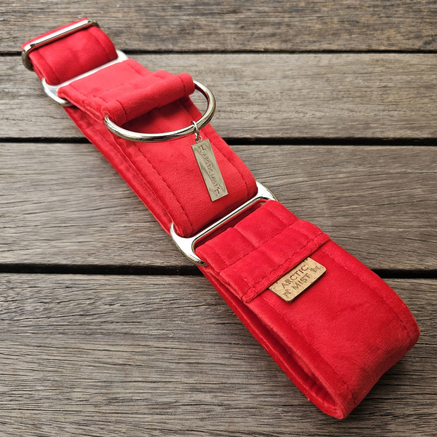 luxury red velvet dog martingale limited slip collar