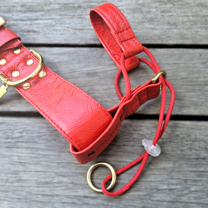 Fiery Red Luxury Leather Head Halter Attachment