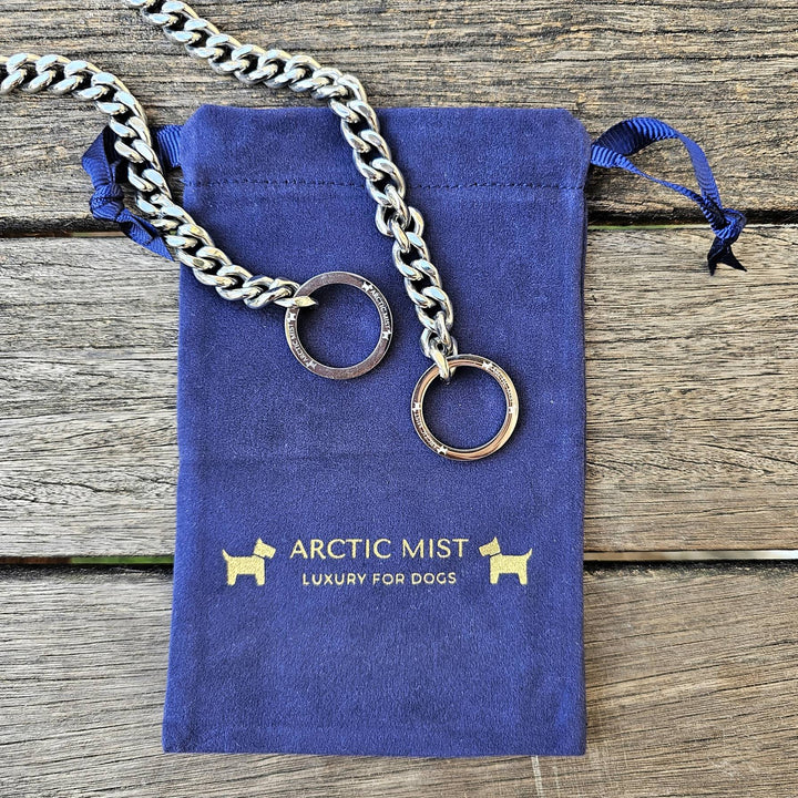 check chain dog chain slip collar silver stainless steel