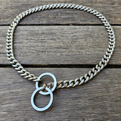 check chain dog chain slip collar silver stainless steel