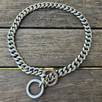 check chain dog chain slip collar silver stainless steel