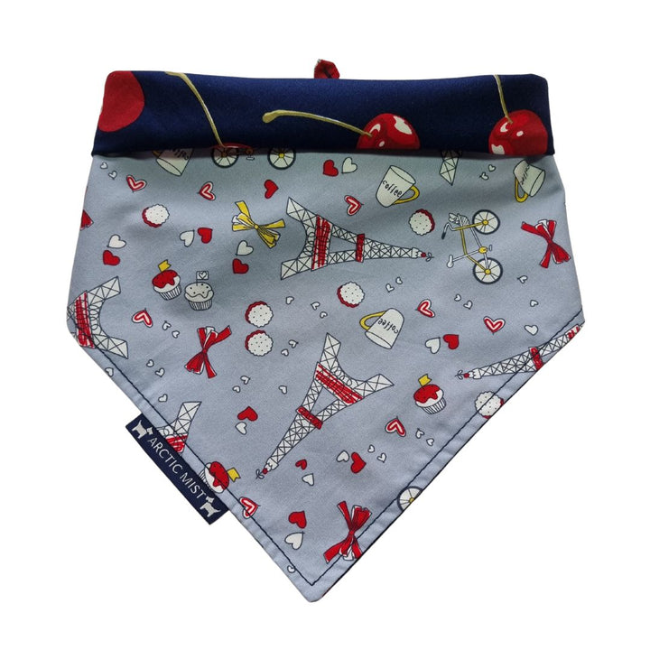 Cherry Paris Love Reversible Tie Up Bandana