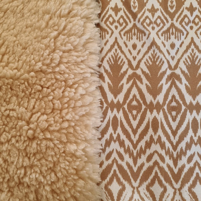 Ivory Aztec Sherpa Medium Bed + Matching Cushion Covers