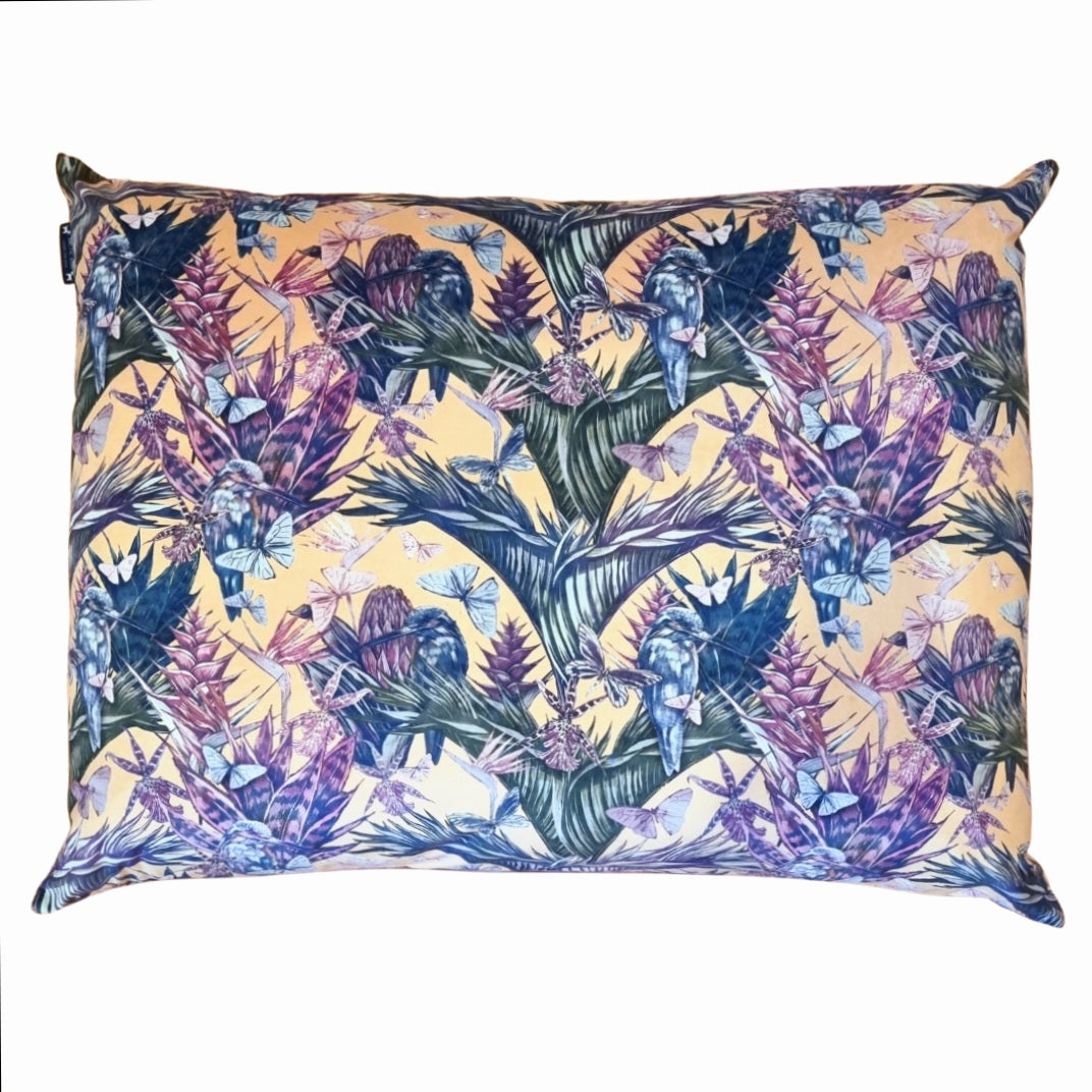 Tropical Lilac Velvet Bed- Medium