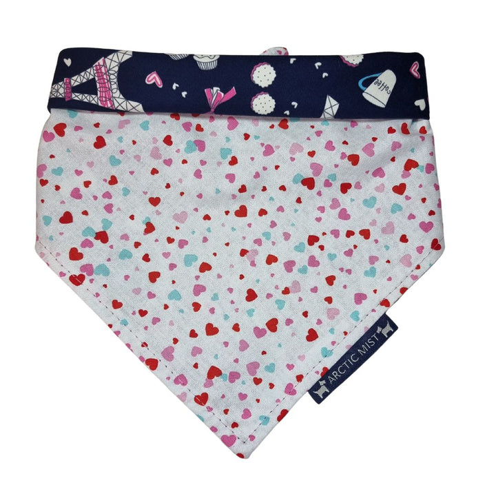Navy Paris Love Reversible Tie Up Bandana