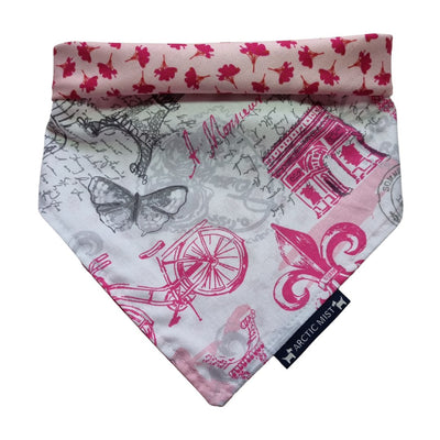 Pink Paris Love Reversible Tie Up Bandana